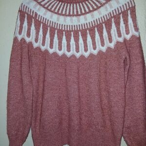 Vero Moda Cowl Neck Sweater in Pink and White